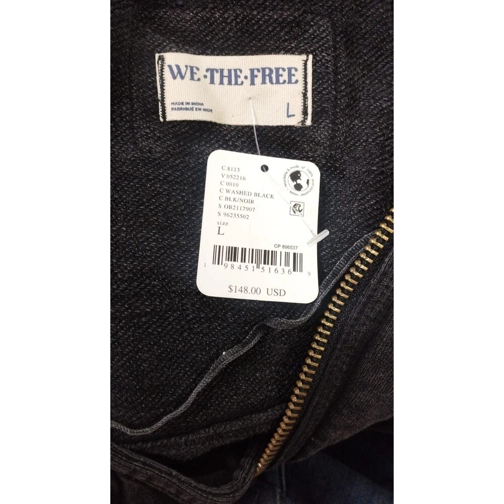 Free People We The Free What's Next Poncho Vest Jacket Hoodie Cotton L 282673 - Picture 9 of 9